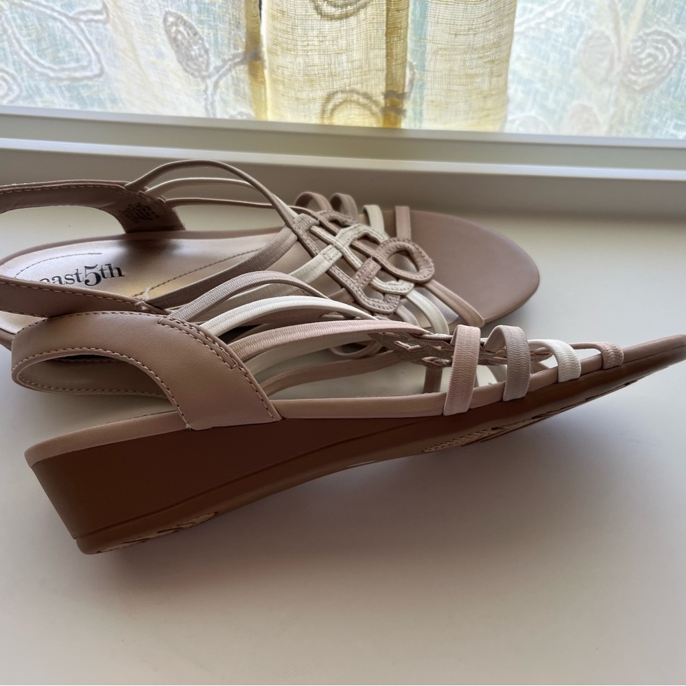 East 5th Tan and Cream Sandals Elegant Comfort - Picture 7 of 10